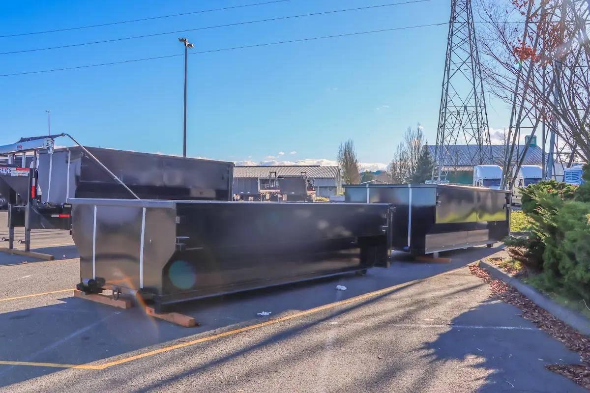 Roll-off dumpster ready for waste disposal at job site for 4 Yard Dumpster Rental in Signal Mountain